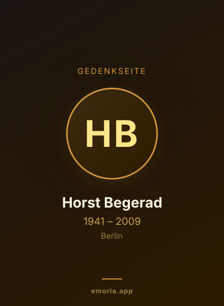 Gedenkportrait von Horst Begerad