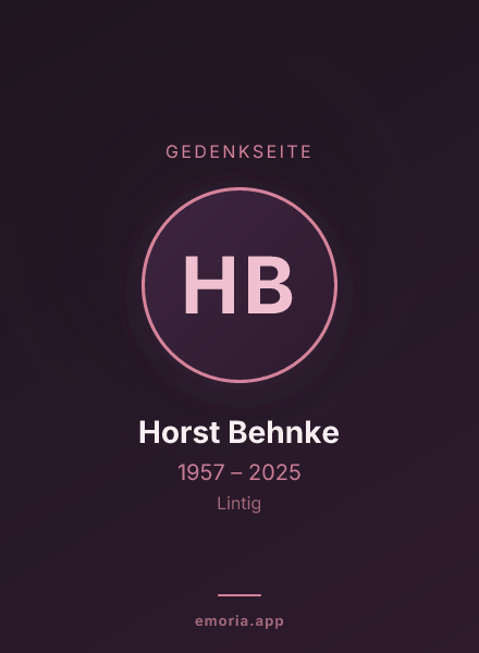 Gedenkportrait von Horst Behnke