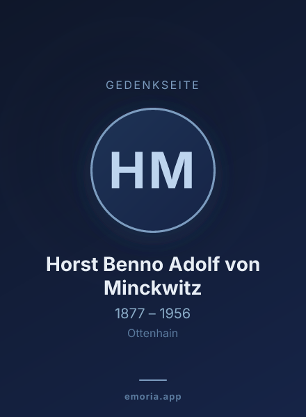 Gedenkportrait von Horst Benno Adolf von Minckwitz