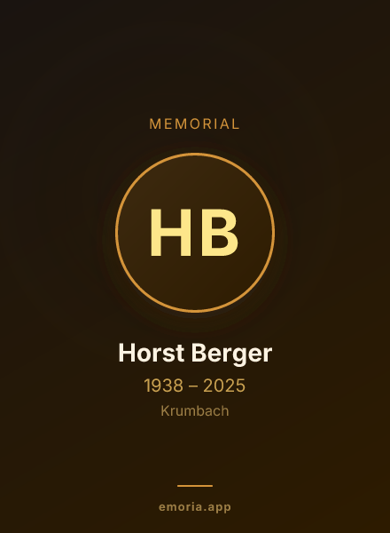 Memorial portrait of Horst Berger