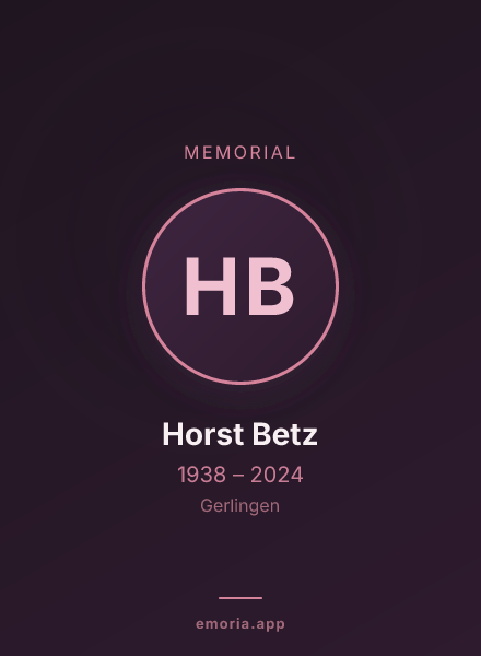 Memorial portrait of Horst Betz