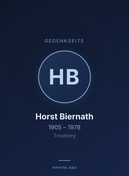 Gedenkportrait von Horst Biernath