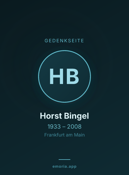 Gedenkportrait von Horst Bingel