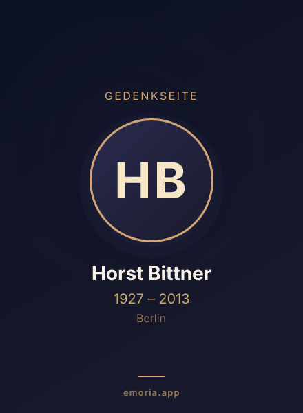 Gedenkportrait von Horst Bittner