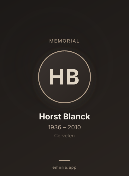 Memorial portrait of Horst Blanck