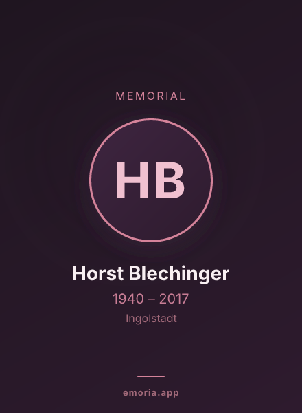 Memorial portrait of Horst Blechinger