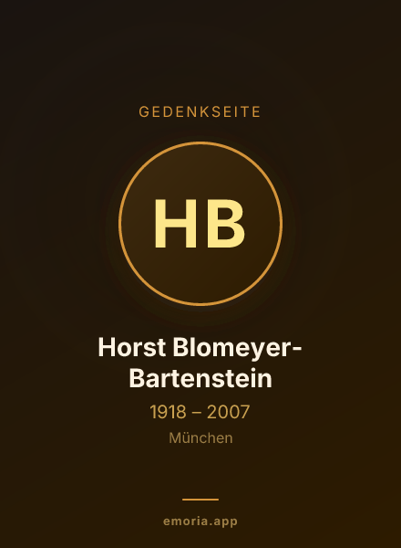 Gedenkportrait von Horst Blomeyer-Bartenstein