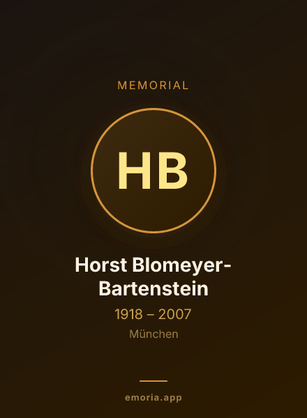 Memorial portrait of Horst Blomeyer-Bartenstein