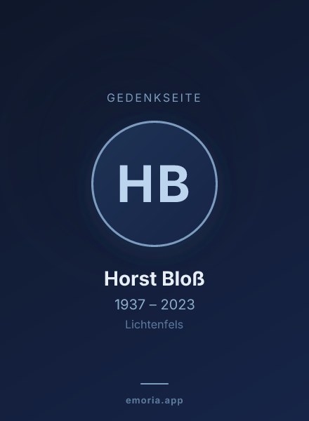 Gedenkportrait von Horst Bloß