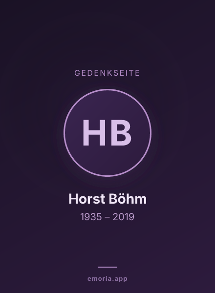 Gedenkportrait von Horst Böhm