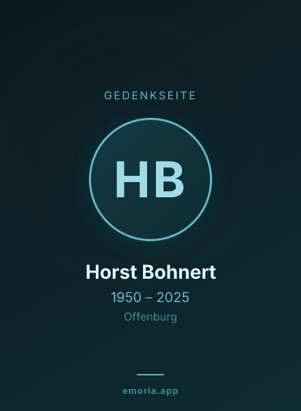 Gedenkportrait von Horst Bohnert