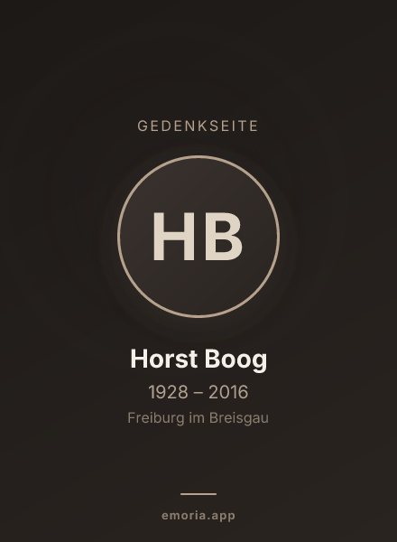 Gedenkportrait von Horst Boog
