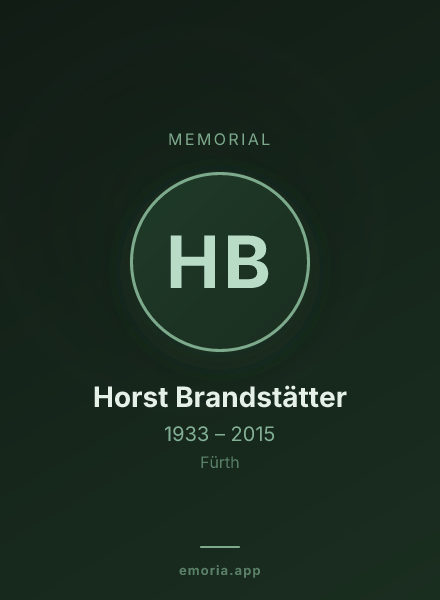 Memorial portrait of Horst Brandstätter