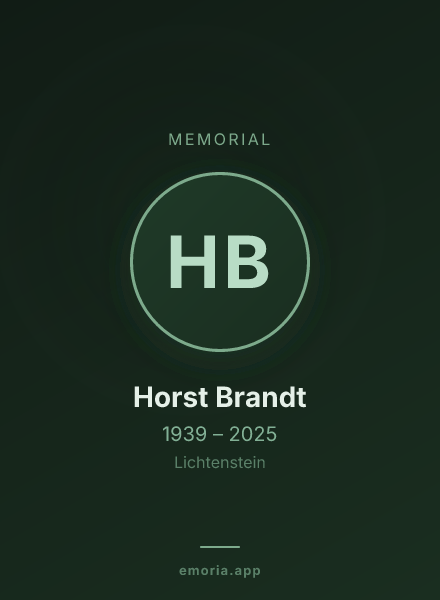 Memorial portrait of Horst Brandt