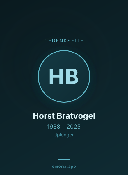 Gedenkportrait von Horst Bratvogel