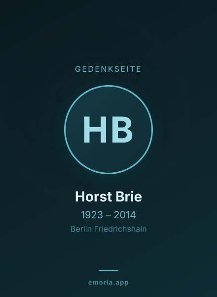 Gedenkportrait von Horst Brie