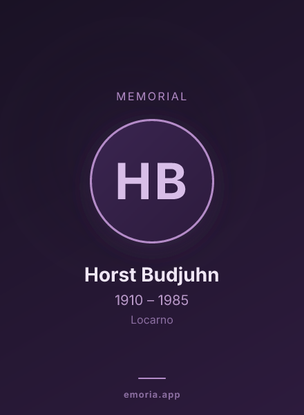Memorial portrait of Horst Budjuhn