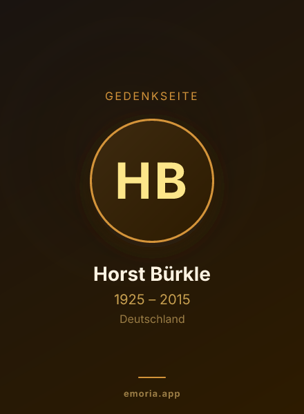 Gedenkportrait von Horst Bürkle