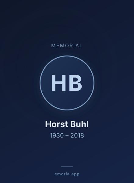 Memorial portrait of Horst Buhl