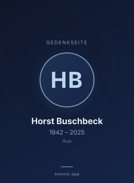 Gedenkportrait von Horst Buschbeck