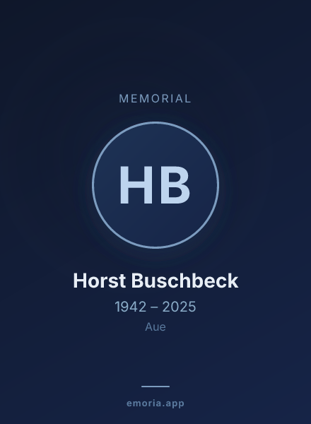 Memorial portrait of Horst Buschbeck