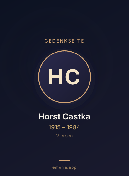 Gedenkportrait von Horst Castka