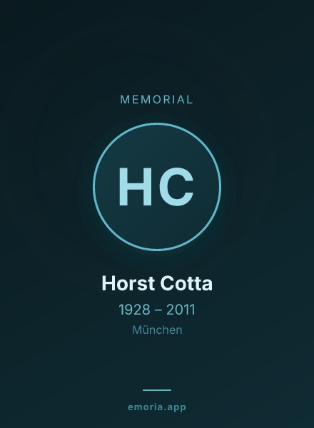 Memorial portrait of Horst Cotta