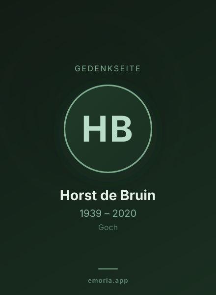 Gedenkportrait von Horst de Bruin