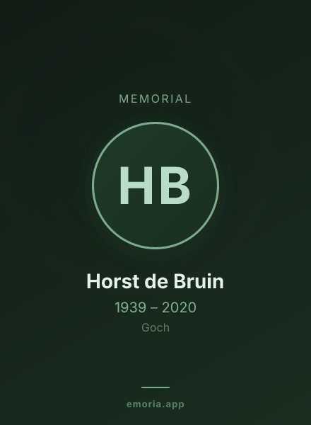 Memorial portrait of Horst de Bruin
