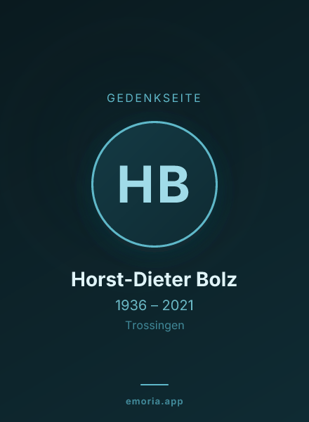 Gedenkportrait von Horst-Dieter Bolz
