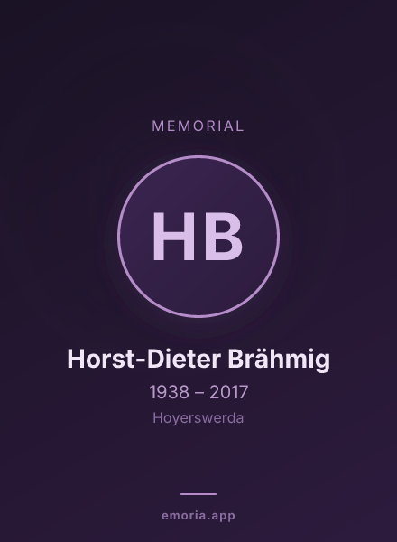 Memorial portrait of Horst-Dieter Brähmig