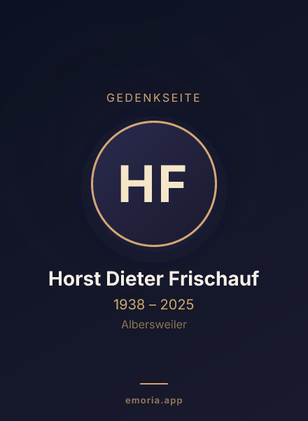 Gedenkportrait von Horst Dieter Frischauf