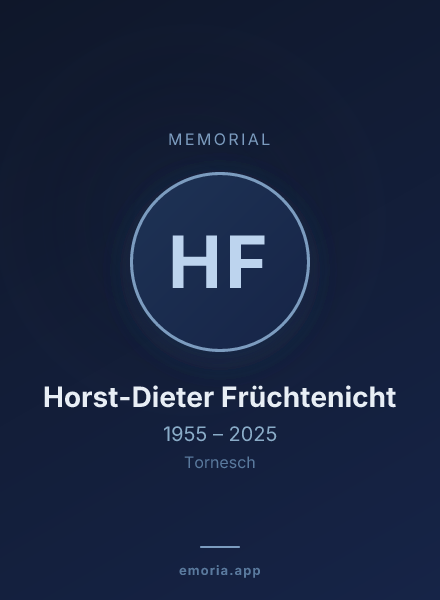 Memorial portrait of Horst-Dieter Früchtenicht