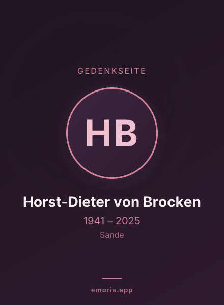 Gedenkportrait von Horst-Dieter von Brocken