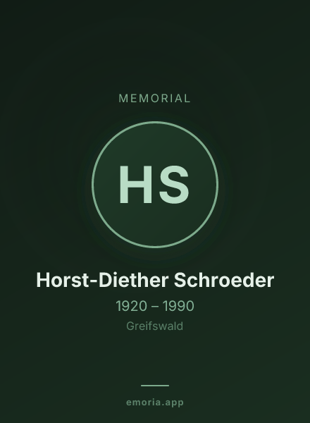Memorial portrait of Horst-Diether Schroeder
