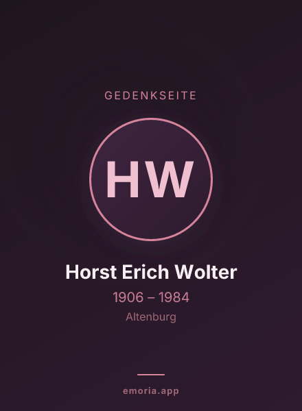 Gedenkportrait von Horst Erich Wolter