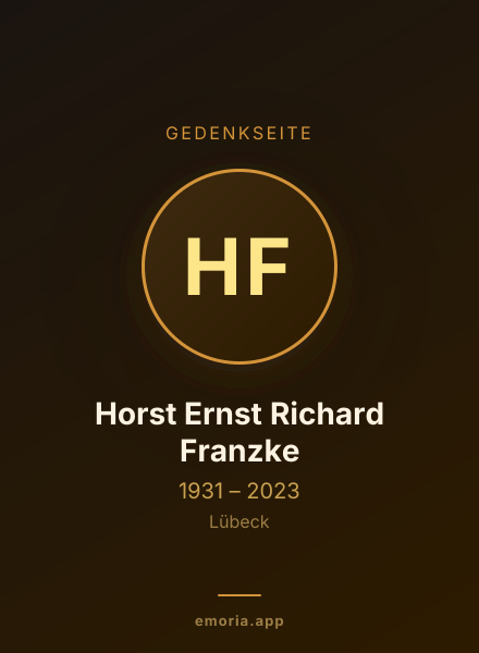 Gedenkportrait von Horst Ernst Richard Franzke