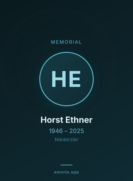 Memorial portrait of Horst Ethner