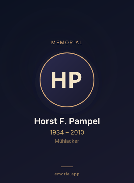 Memorial portrait of Horst F. Pampel