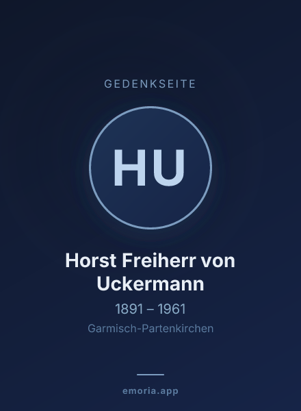 Gedenkportrait von Horst Freiherr von Uckermann