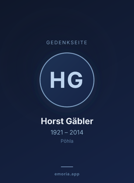 Gedenkportrait von Horst Gäbler