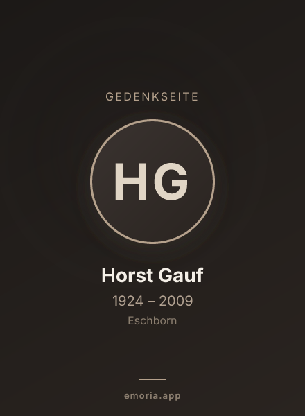 Gedenkportrait von Horst Gauf