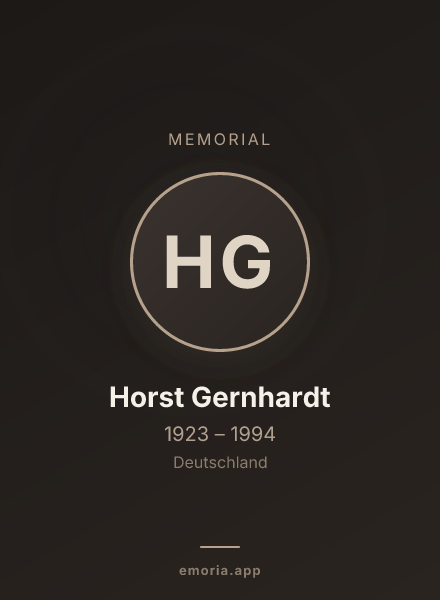 Memorial portrait of Horst Gernhardt