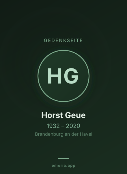 Gedenkportrait von Horst Geue