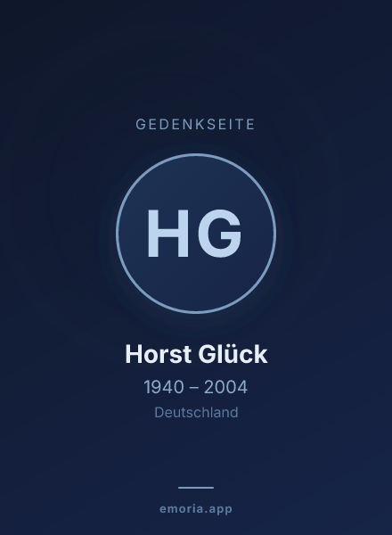 Gedenkportrait von Horst Glück