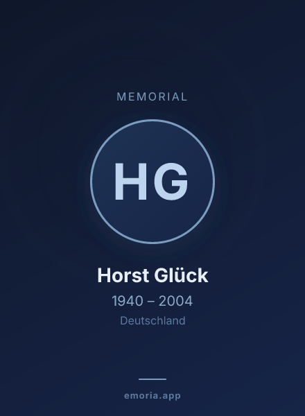 Memorial portrait of Horst Glück