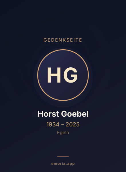Gedenkportrait von Horst Goebel
