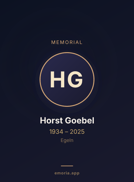 Memorial portrait of Horst Goebel