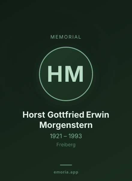 Memorial portrait of Horst Gottfried Erwin Morgenstern