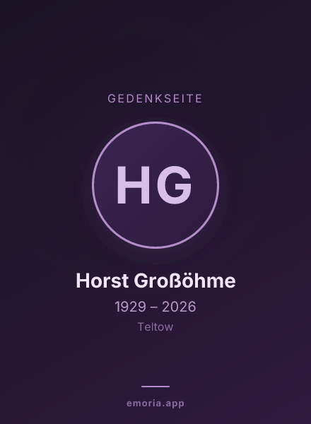 Gedenkportrait von Horst Großöhme
